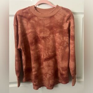 Sonoma Brown Orange tie dye Textured Top large